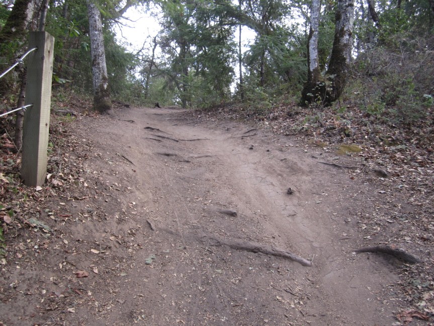 The crux of the climb/problem. Now it is really steep. 